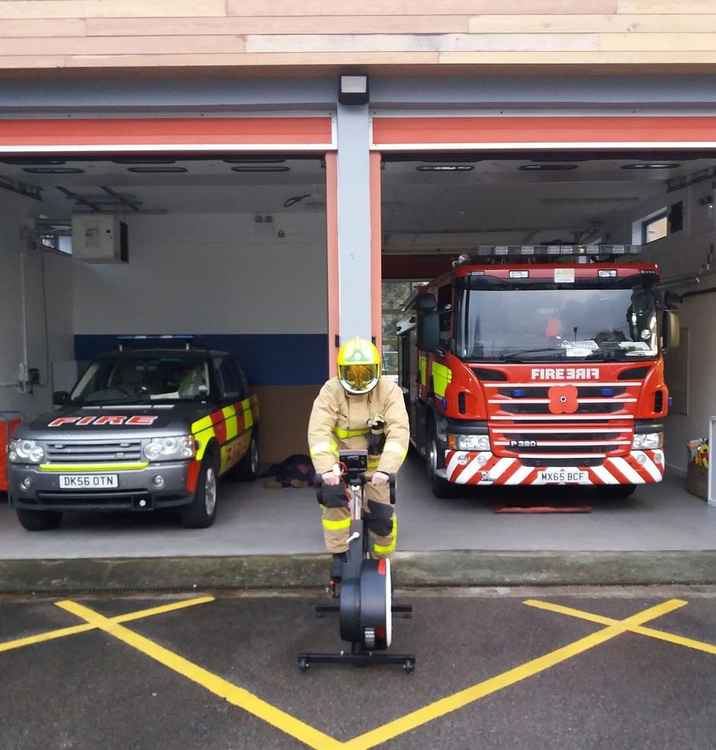 The Sandbach crew pedalled 459 miles in front of their station.