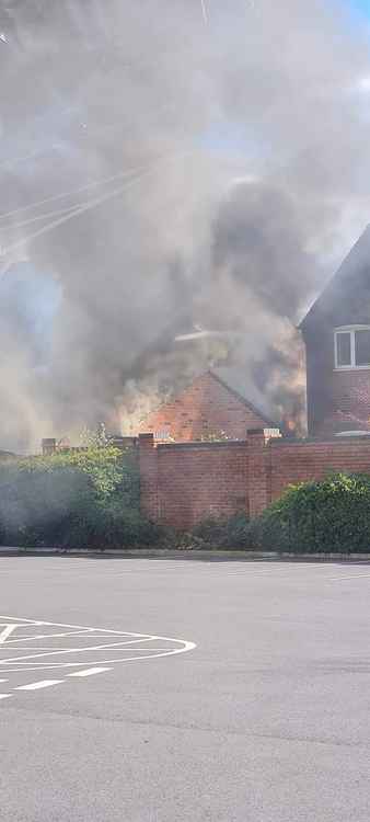 View of the fire from Aldi car park (Image: Richard Hamilton)