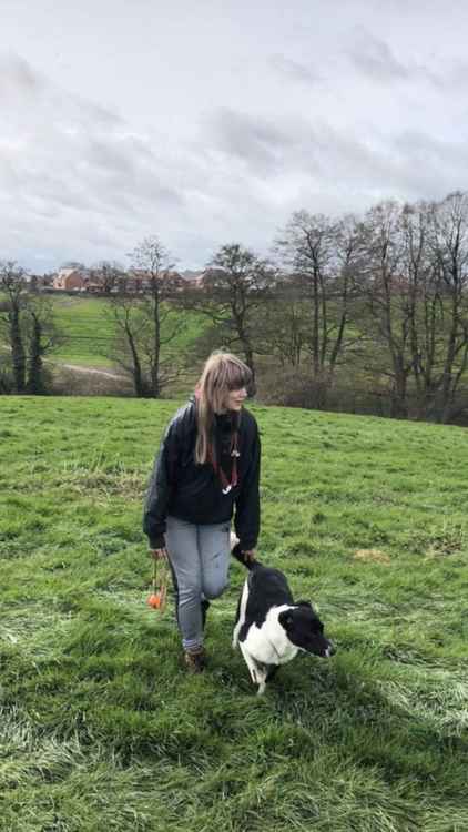 Angel Lee with her dog Pepsi the Collie.