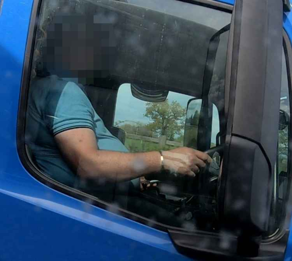 One of the six drivers who were caught using a mobile phone while behind the wheel during the operation.