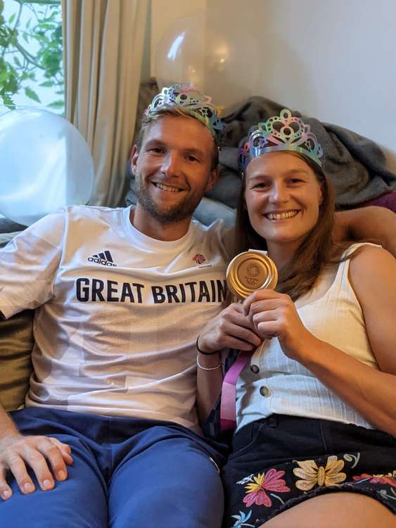 Olympic rowers Tom and Emily Ford relaxing in Cheshire