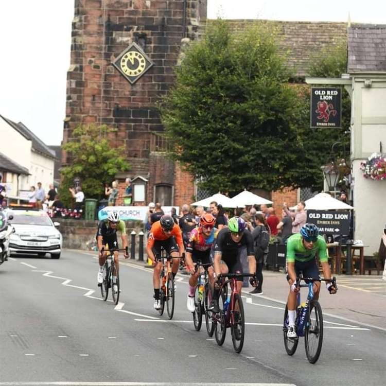 Photo: The Tour of Britain  .... cyclists passing through Holmes Chapel today