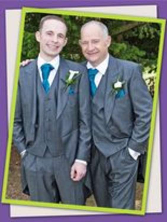 Darren and his late dad on his wedding day