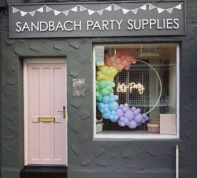 The stunning frontage of Sandbach Party Supplies in Welles Street