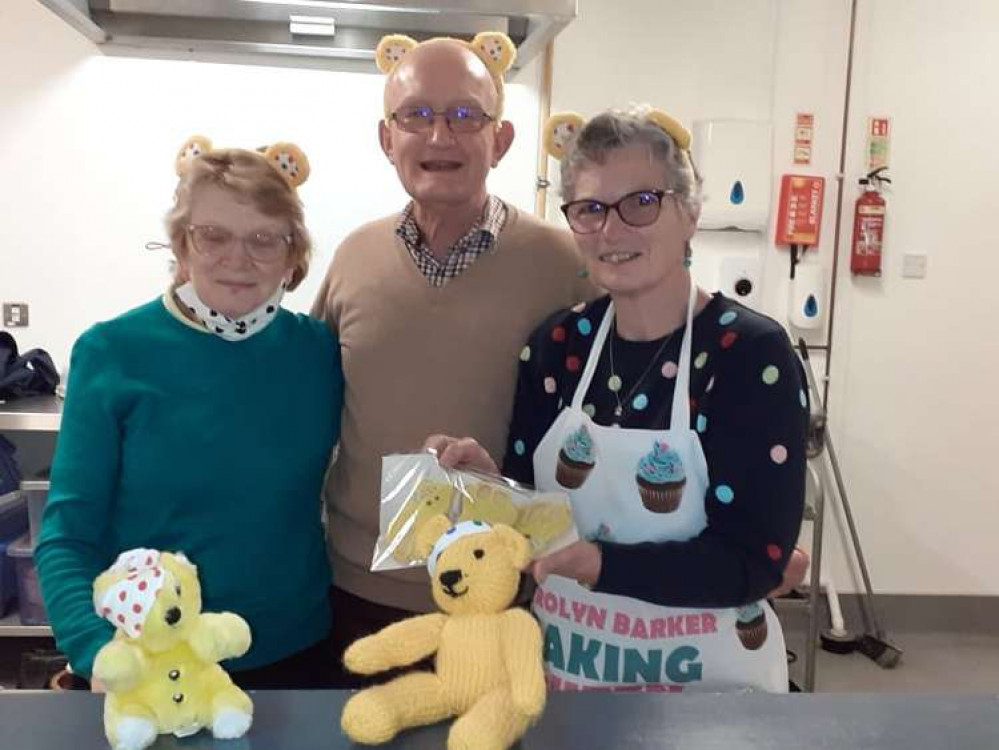 Pauline Thornton (far left) with Mark and Carolyn Barker