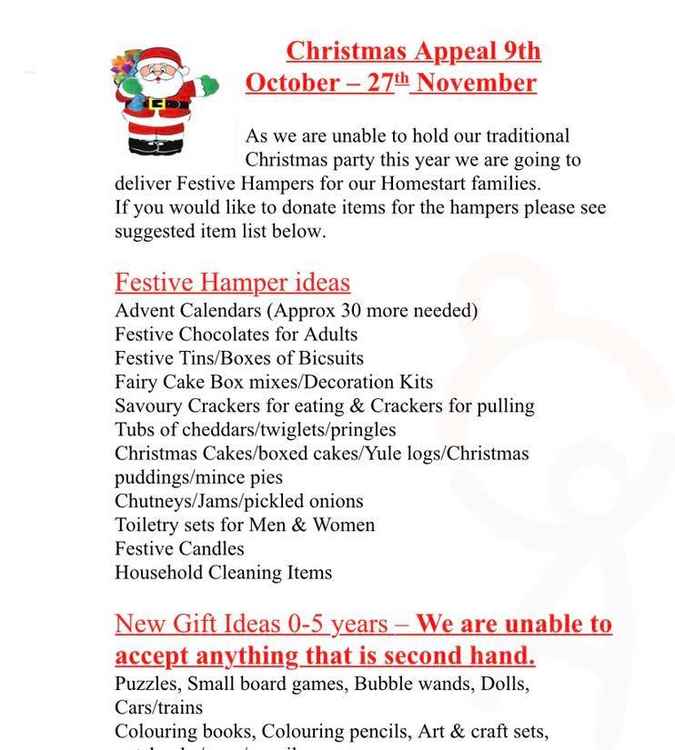 People are encouraged to donate to the charity's Christmas Hamper