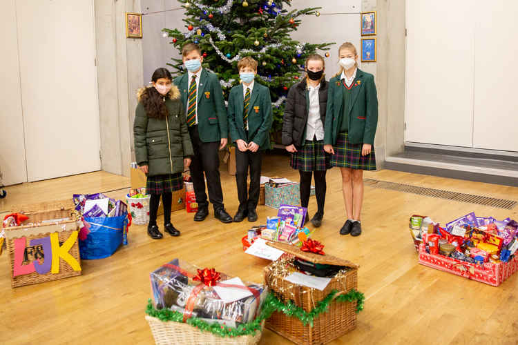 The school donated over 50 Christmas hampers