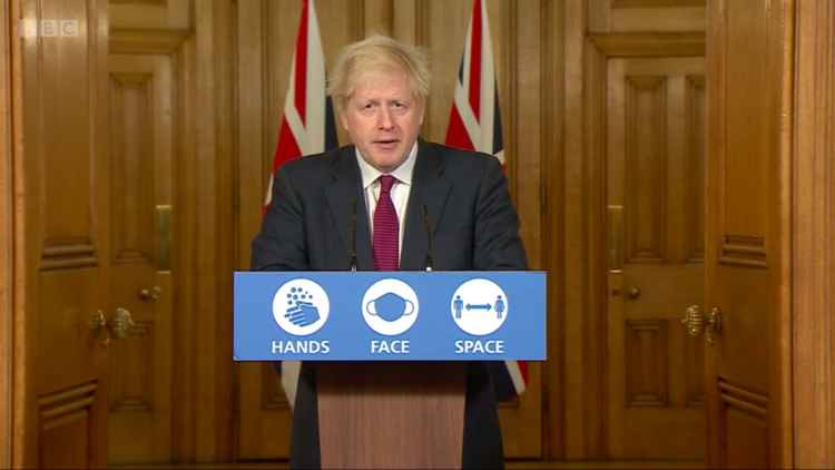 Prime Minister Boris Johnson addressing the nation earlier