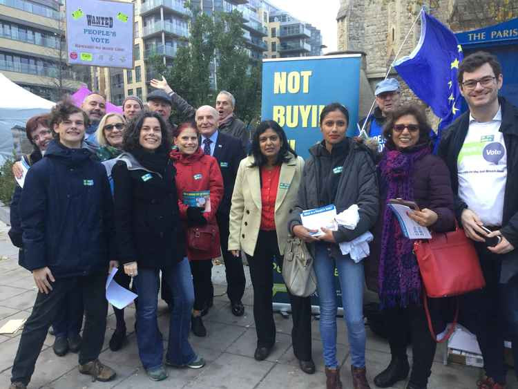 Rupa Huq campaigning in Ealing with the European movement (pre-pandemic)