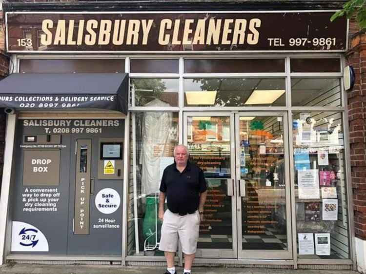 Tony Moran has been running the dry cleaners since 1982 on Pitshanger Lane. Image Credit: Megan Henderson