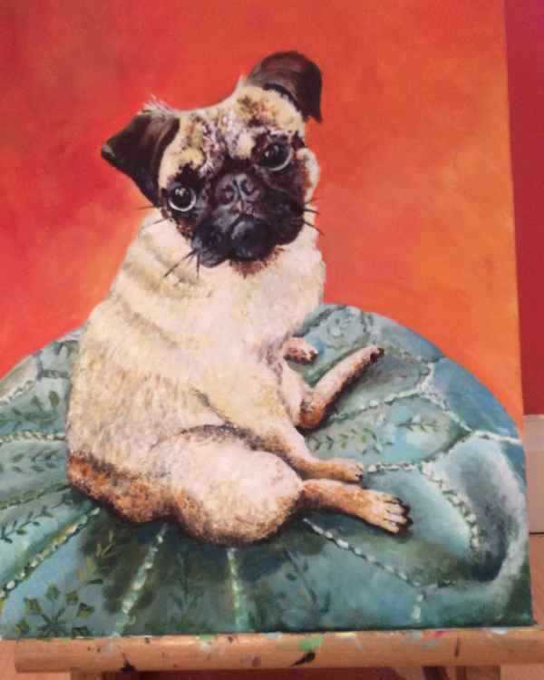 Pug puppy 40 x 30cm - £60