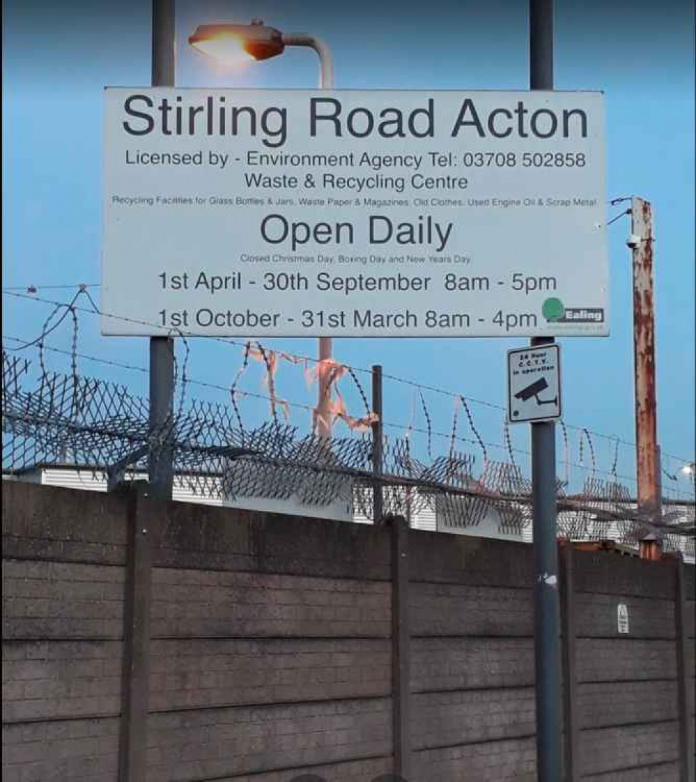 Stirling Road Re-use and Recycling Centre in South Acton. Image Credit: Jerel Kelly