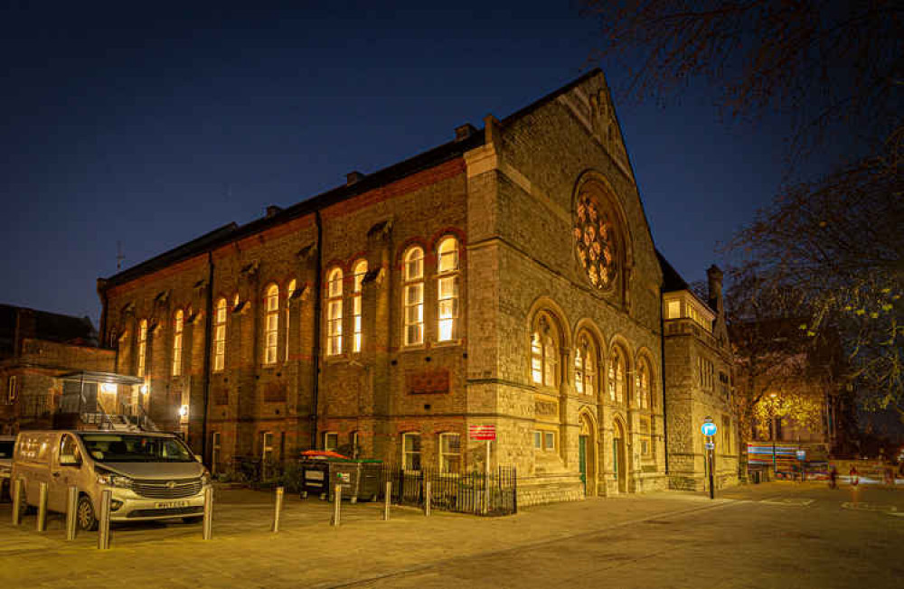 Victoria Hall at night. Image Credit: Friends of Victoria Hall