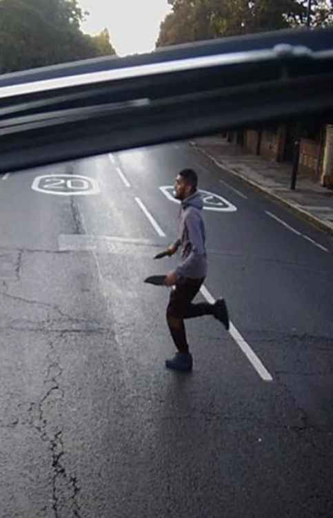 Kamal Sohal was caught on CCTV brandishing a knife while running on Uxbridge Road. Image Credit: Metropolitan Police