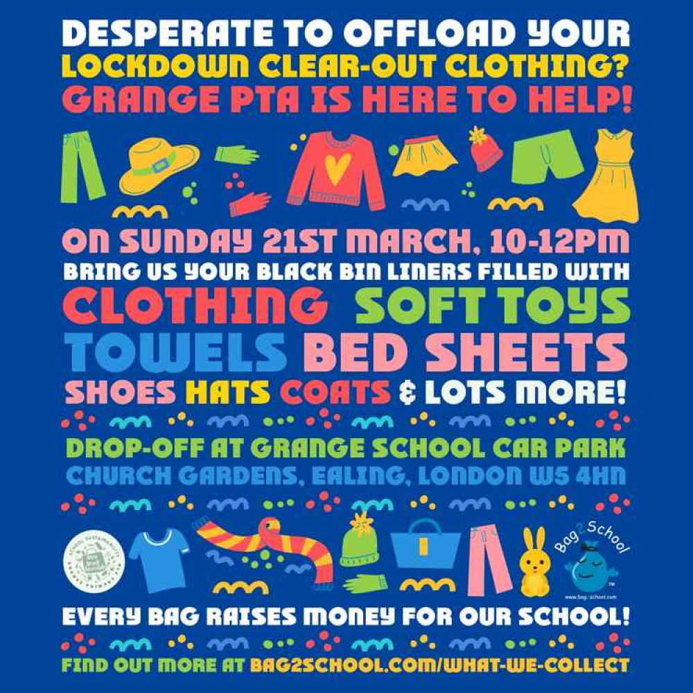 You can donate your unwanted clothing on Sunday, March 21, between 10am-12pm