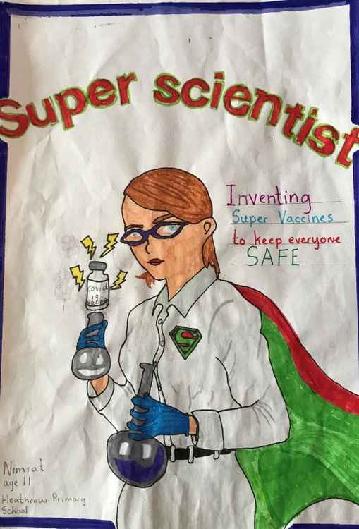 Top prize was awarded to 11-year-old Namrai from Heathrow Primary School in Hillingdon for this drawing. Image Credit: Ealing Police