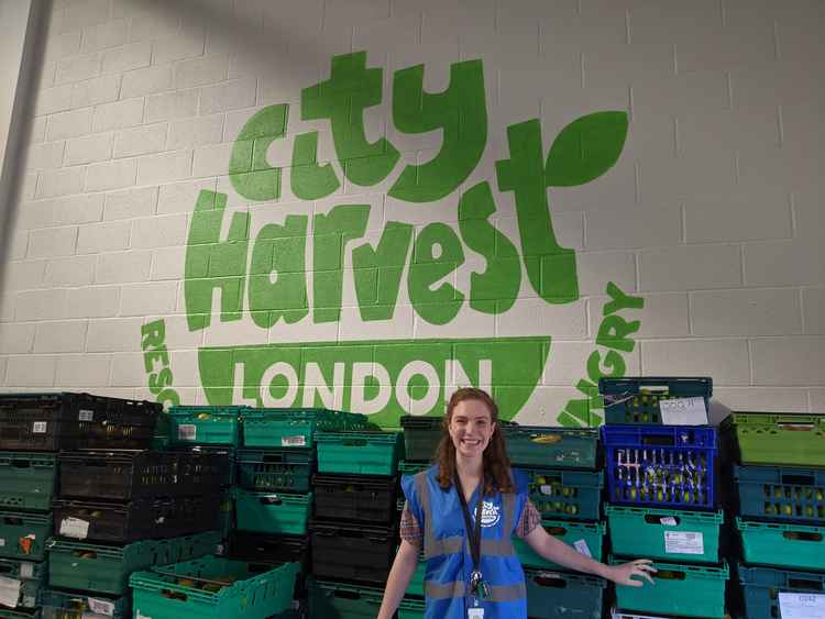 Kathryn Marshall struggled with spare time on furlough and found a support network by volunteering with City Harvest. Image Credit: Anahita Hossein-Pour