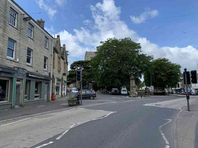 Axminster's Trinity Square deserted of customers