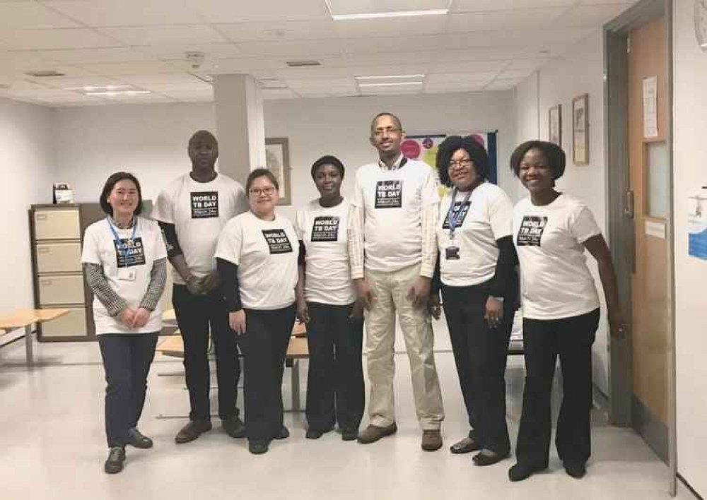 Ahmed Yassin, third from right, and colleagues work to help TB patients in Ealing finish their treatment. Image Credit: Ealing TB Nursing Service