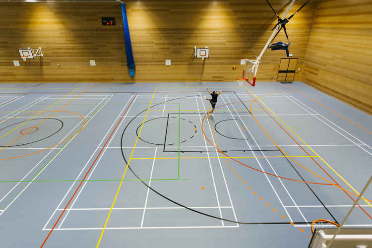 Sports halls are described as competition standard for a range of sports. Image Credit: Ealing Council.