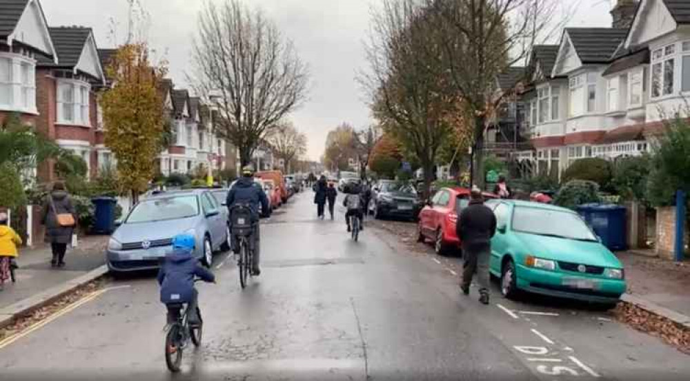 Better Ealing Streets credits LTNs for images such as these of people cycling and families walking without having to worry about cars. Image Credit: Better Ealing Streets