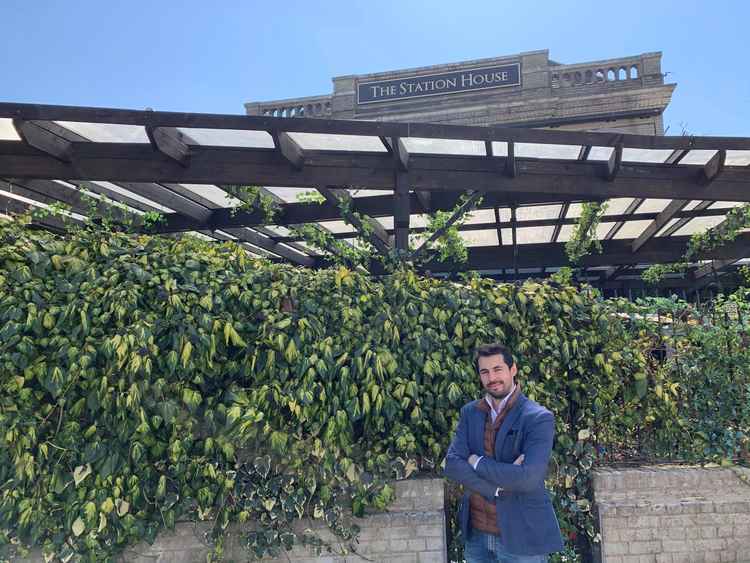 Balayev outside The Station House in Acton where we met and he told us about his policies