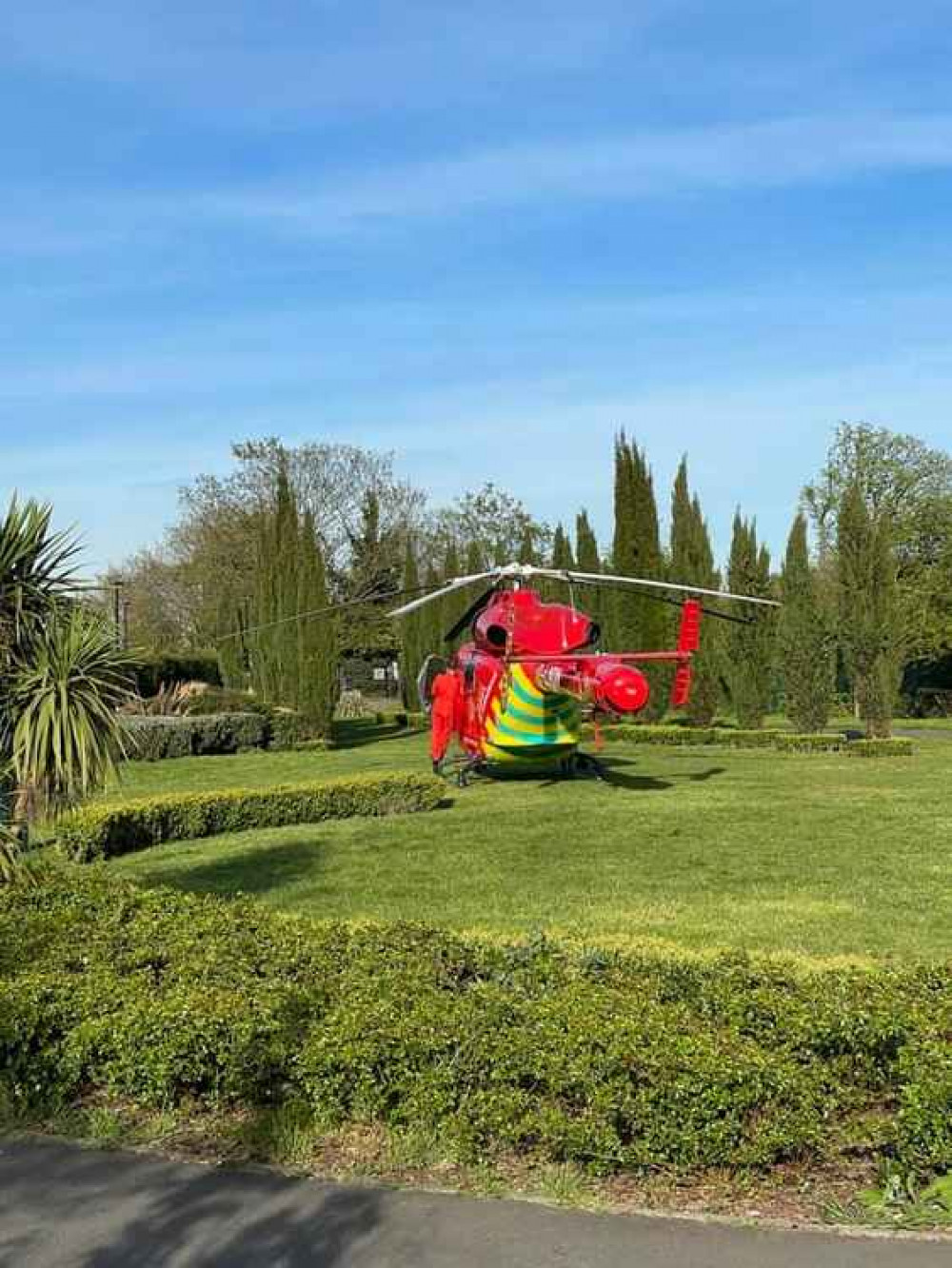 The helicopter landed opposite South Ealing station. Image Credit: Gav Thompson