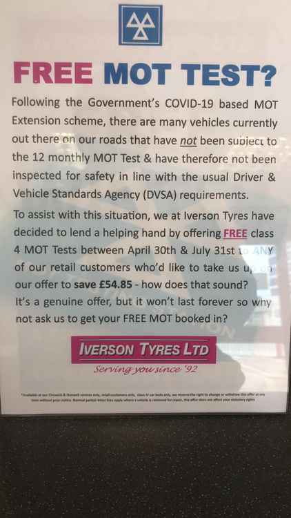 The free MOT tests are available until July 31. Image Credit: Ian Hutchinson