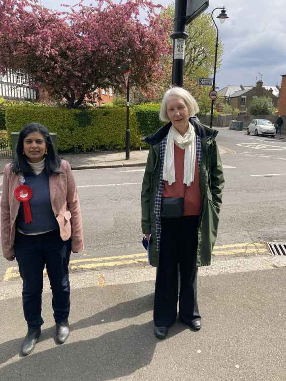 Rupa Huq with her mum's first UK friend, Rev Jane Robinson in Pitshanger. Image Credit: Rupa Huq