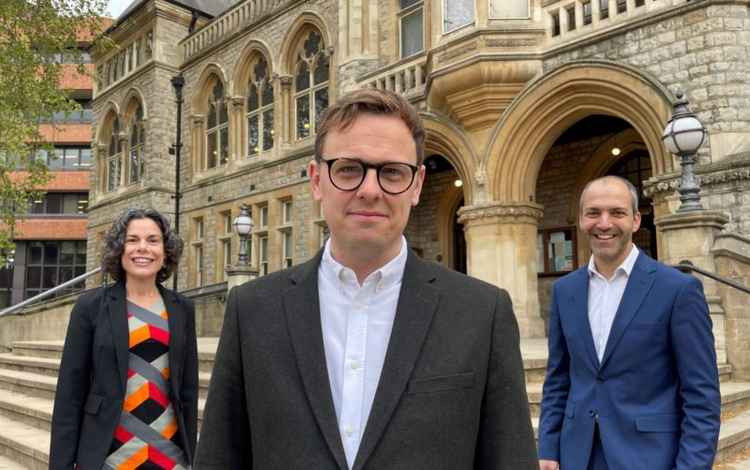 Peter Mason (centre), along with the Council's new deputy leader, Deirdre Costigan (left) and second deputy leader, Bassam Mahfouz (right). Image Credit: Ealing Labour