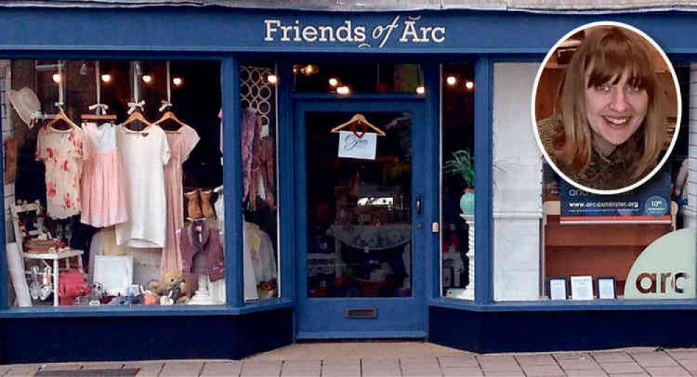 The Friends of Arc shop in Chard Street. Inset: shop manager Jess Keilen