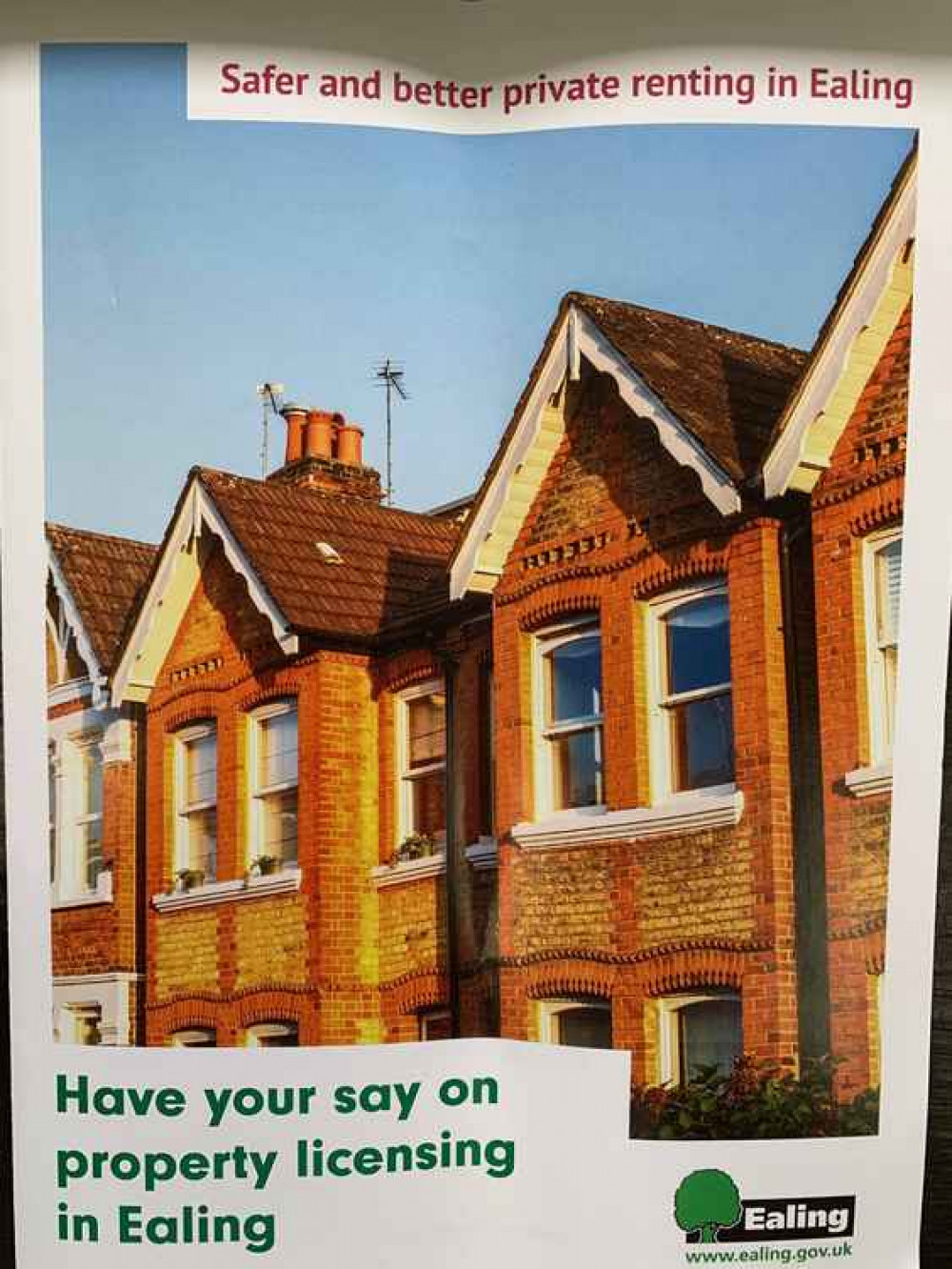 Picture of the leaflet being delivered to properties across the borough