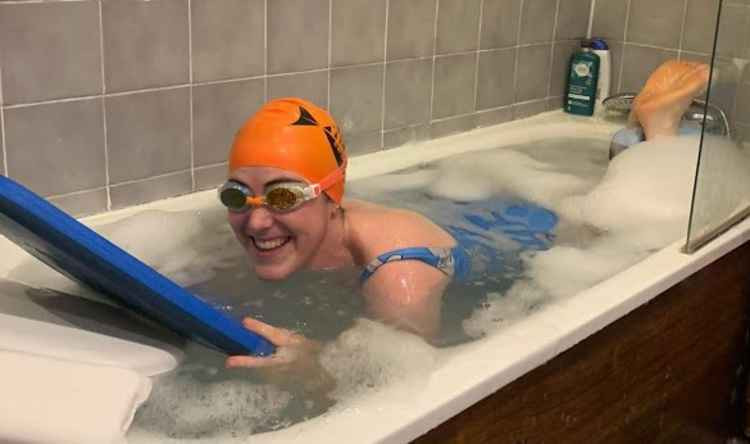 Dervla Ireland has been acclimatising to the cold water she will face in the channel by taking long cold showers and baths