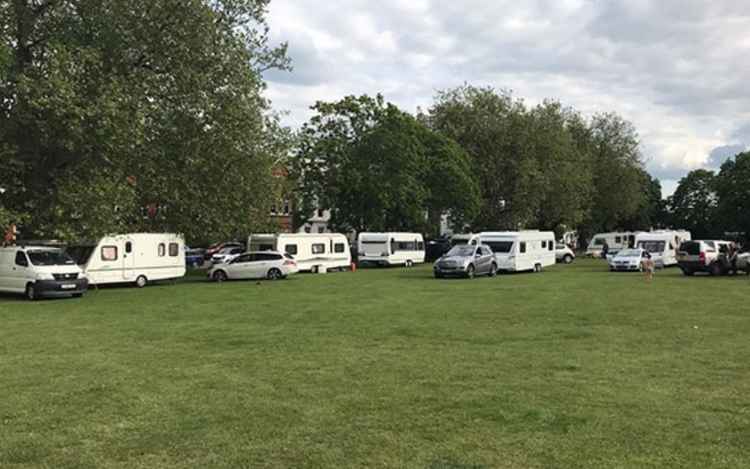 The group of Travellers that arrived on Kew Green last week