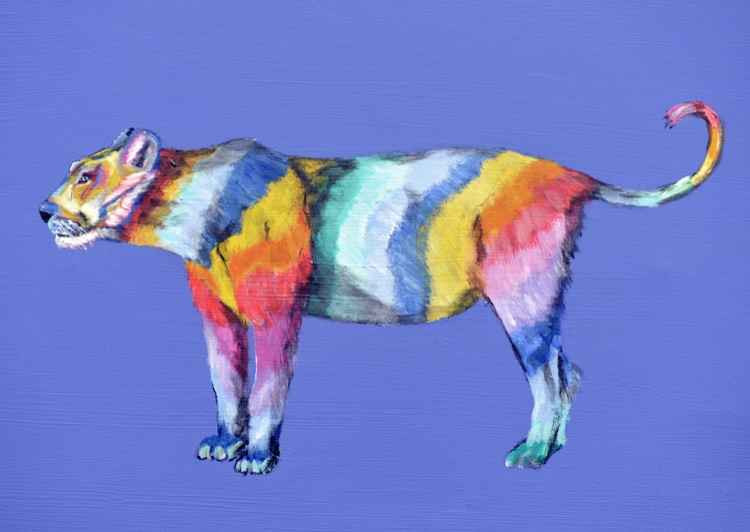 Raph Thomas is an expert in painting rainbow-themed animals