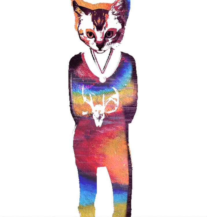 Kate Winskill has transformed one of her digital CatWomen series to reflect the rainbow theme