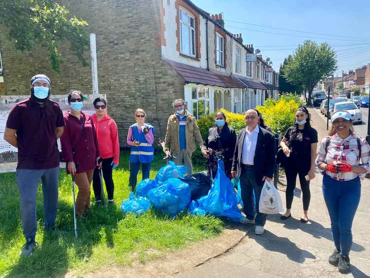 Virendra Sharma with members of LAGER Can on Bank Holiday Monday. Image Credit: Virendra Sharma