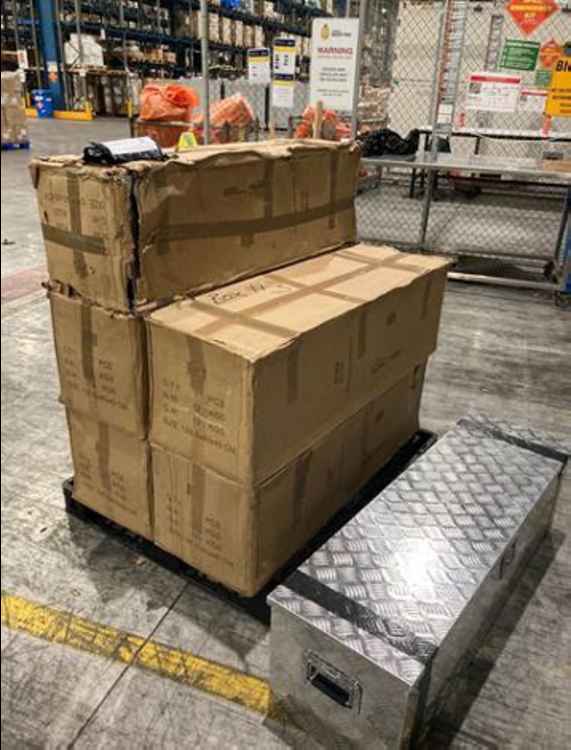 Australian Border Force found the drugs hidden in a consignment described as 'lift and tailgate parts'. Image Credit: National Crime Agency