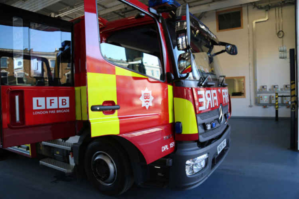 Half of the roof was damaged. Image Credit: London Fire Brigade