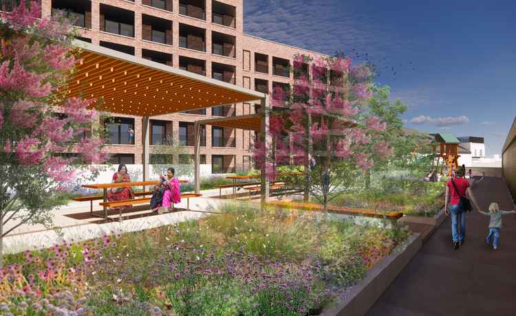 A shared podium garden area will be for residents only. Image Credit: Peabody