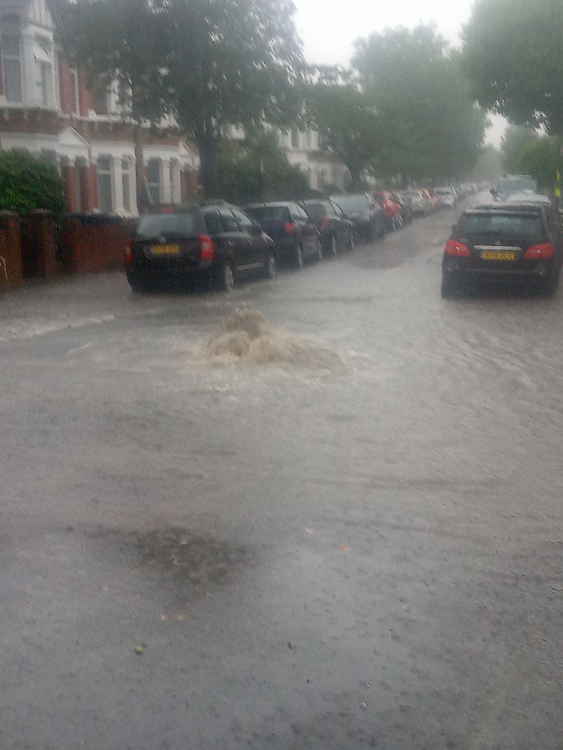 Sewers were overflowing on Junction Road in South Ealing. Image Credit: Marc Yonder