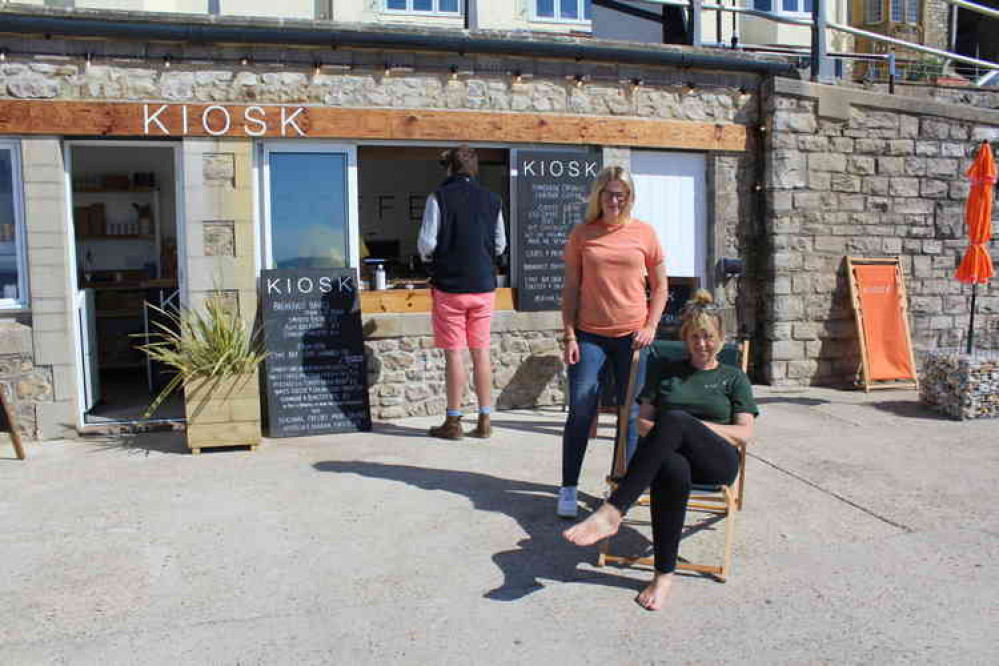 Melanie Attrill and her daughter pictured outside Kiosk