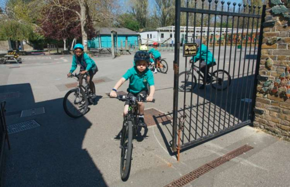 Pupils from Oaklands Primary, one of the schools that has established a School Street. Image Credit: Ealing Council