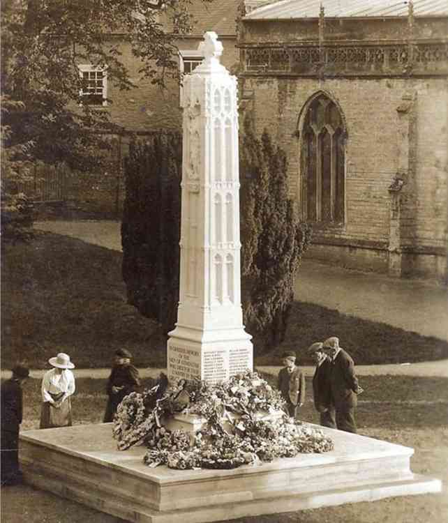 The Axminster War Memorial shortly after it was erected in the 1920s