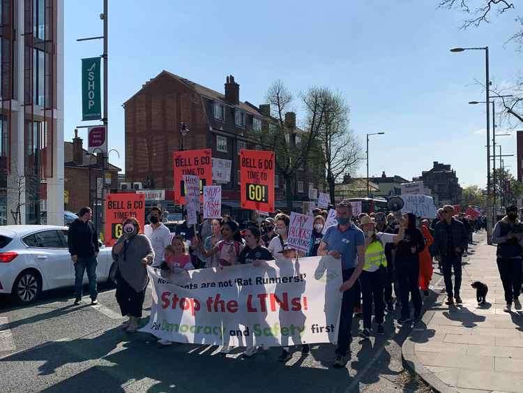 An anti-LTN protest in Ealing earlier this year (Image: Dimitris Kouimtsidis)