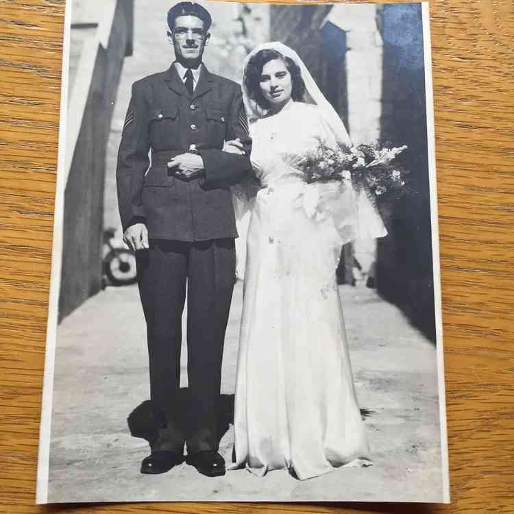 Tim and Beryl Moulding on their wedding day