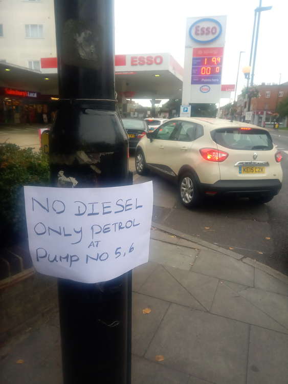 South Ealing Road Esso Triangle petrol station experienced high demand yesterday. (Image: Marc Yonder)