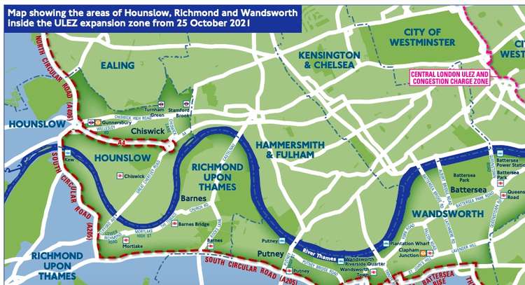 The Ultra Low Emission Zone (ULEZ) will include areas in Park Royal, Acton, Chiswick and Ealing Common. (Image: TfL)