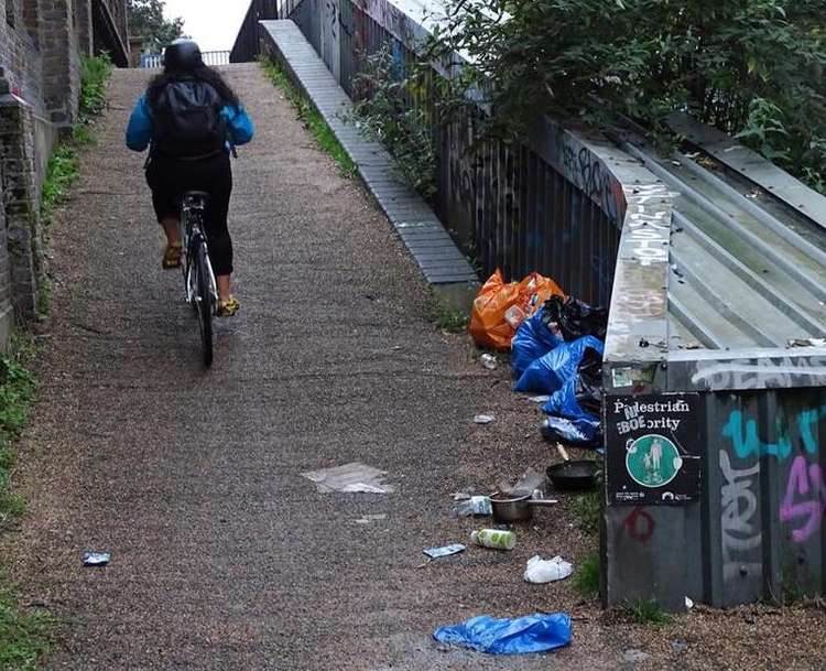 Rubbish by bridge in Ladbroke Grove. (Image: Xavier Kreiss)