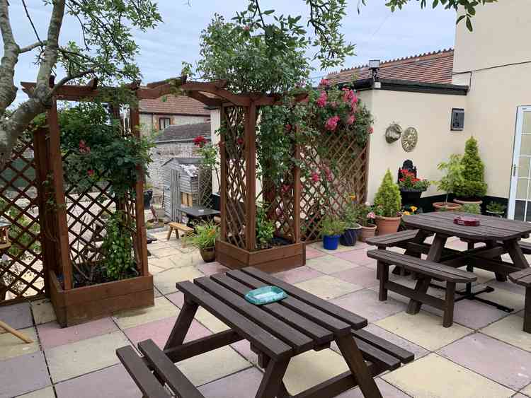 The beer garden at the Lamb Inn has also been given a make-over